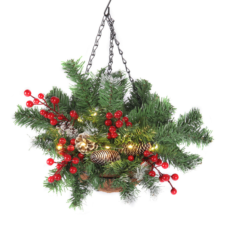 The Seasonal Aisle Christmas Hanging Basket Wayfair.co.uk